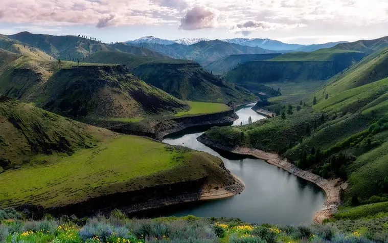 South Fork of the Boise River in spring bloom.